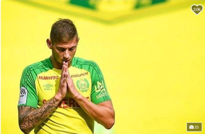 Kampanye galang dana untuk Emiliano Sala di situs GoFoundMe.