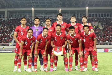 Skuad timnas U-23 Indonesia saat lawan Turkmenistan di Kualifikasi Piala Asia U-23 2024.
