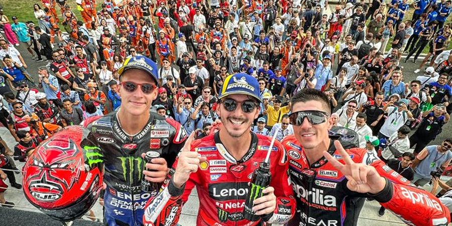 5 Fakta MotoGP Indonesia 2023 - Francesco Bagnaia Naik ke Puncak Lagi Usai 'Teraniaya' hingga Ada 'Batman' di Podium