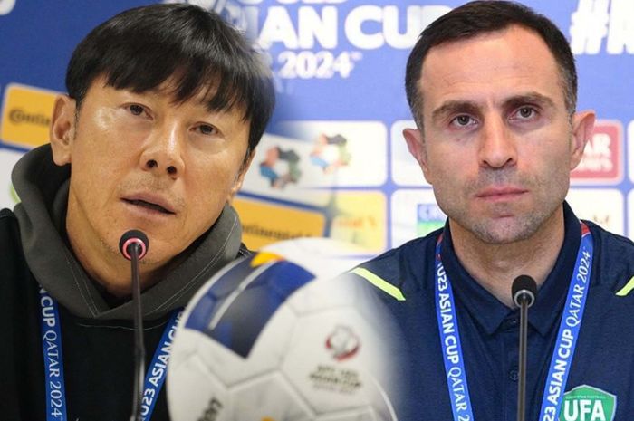 Adu strategi antara Shin Tae-yong dengan Timur Kapadze terjadi dalam duel Timnas U-23 Indonesia melawan Uzbekistan di semifinal Piala Asia U-23 2024, Senin (29/4/2024) di Stadion Abdullah bin Khalifa, Doha.