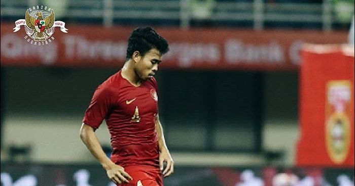 Bek timnas U-23 Indonesia, Nurhidayat, saat membela timnas di CFA International Tournament 2019.