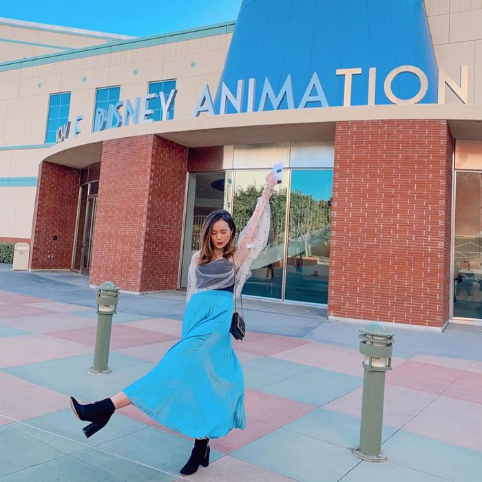 OOTD Beby Tsabina saat liburan di Amerika.