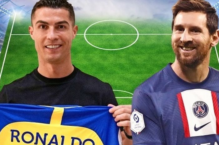 Dua megabintang Cristiano Ronaldo (kiri) dan Lionel Messi bisa kembali bereuni dalam satu lapangan pada Januari 2023.