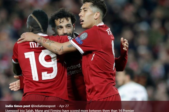 Trisula maut Liverpool, Roberto Firmino, Sadio Mane, dan Mohamed Salah