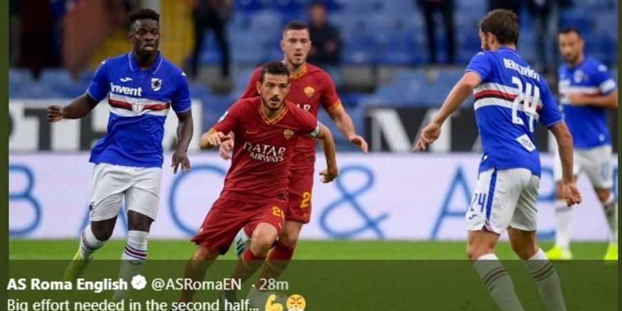 Hasil Liga Italia - Drama Kartu Merah, AS Roma Ditahan Juru Kunci