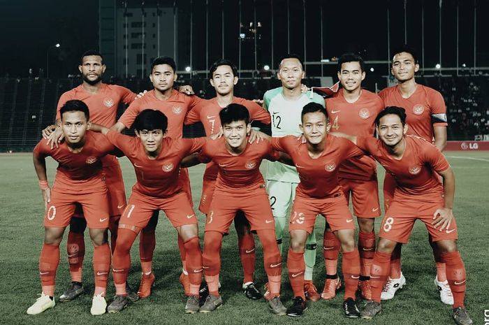 Skuat timnas U-22 Indonesia di final Piala AFF U-22 2019 melawan Thailand, Selasa (26/2/2019).