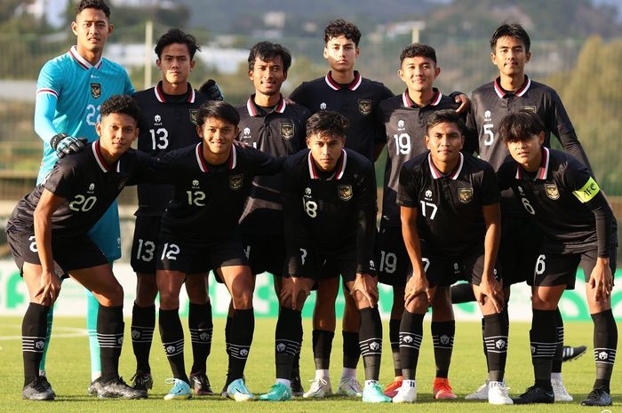 Skuad Timnas U-20 Indonesia saat melawan Valerenga Football U-20 di Marbella Football Center, Spanyol pada Selasa (22/11/2022).