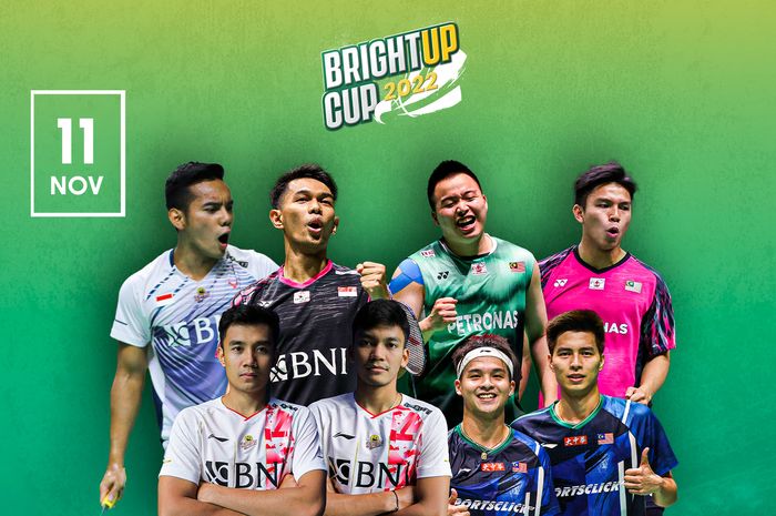 Poster turnamen ganda putra pada Bright Up Cup 2022.