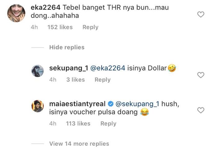 Maia Estianty bocorkan isi amplop THR tebal Al, El, dan Dul