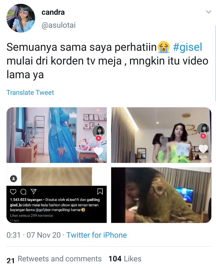 Netizen bandingkan kamar Gisella Anastasia dengan video yang beredar.