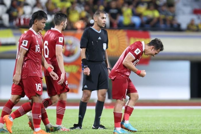 Timnas Indonesia vs Brunei Darussalam pada laga leg kedua putaran pertama Kualifikasi Piala Dunia 2026 Zona Asia, di Stadion Hassanal Bolkiah, Bandar Seri Begawang, Selasa (17/10/2023).