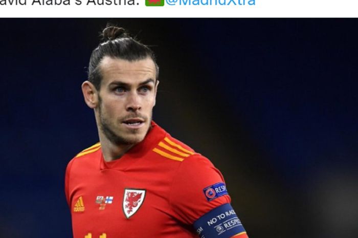Striker sekaligus kapten Timnas Wales, Gareth Bale.