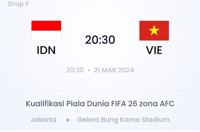 FIFA umumkan venue laga timnas Indonesia vs Vietnam di Kualifikasi Piala Dunia 2026 Zona Asia.