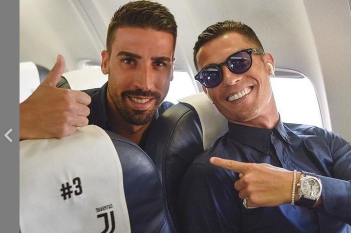 Dua bintang Juventus, Sami Khedira dan Cristiano Ronaldo