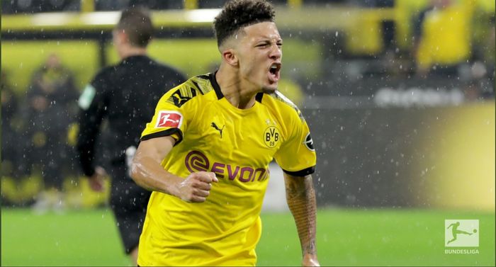 Jadon Sancho, menyumbang satu gol dan satu assist saat membawa Borussia Dortmund bermain imbang 3-3 melawan RB Leipzig pada pekan ke-16 Bundesliga, Selasa (17/12/2019) di Signal Iduna Park.