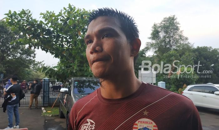 Pemain Persija Jakarta Sandi Darman Sute di Mess Persija, Jakarta Timur, Jumat (8/2/2019).