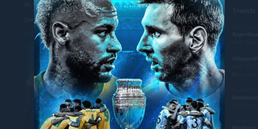 Jadwal Final Copa America 2021 - Brasil vs Argentina, Final Pertama Lionel Messi vs Neymar di Timnas