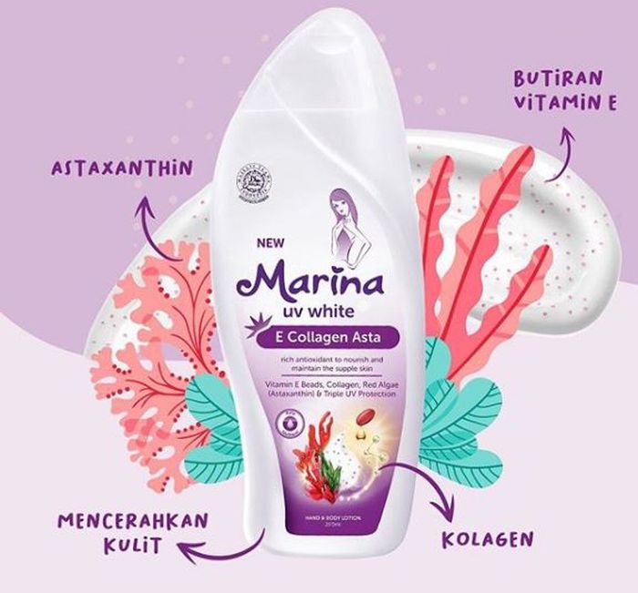 Marina UV White E Collagen Asta Hand & Body Lotion. 