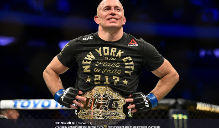 Legenda UFC, Georges St-Pierre (GSP), dinobatkan sebagai Modern Wing of the UFC Hall of Fame. Gelar tersebut dinobatkan pada ajang UFC 249 di VyStar Veterans Memorial, Jacksonville, Florida, Sabtu (9/5/2020) atau Minggu WIB. 