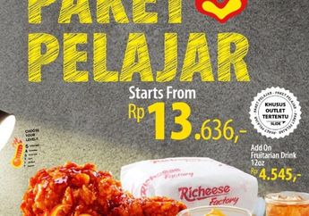 Promo Richeese, Beli Paket Pelajar Cuma Rp13 Ribuan, Cek Gerainya di Sini!