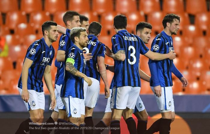 Atalanta lolos ke perempat final Liga Champions usai singkirkan Valencia di babak 16 besar.