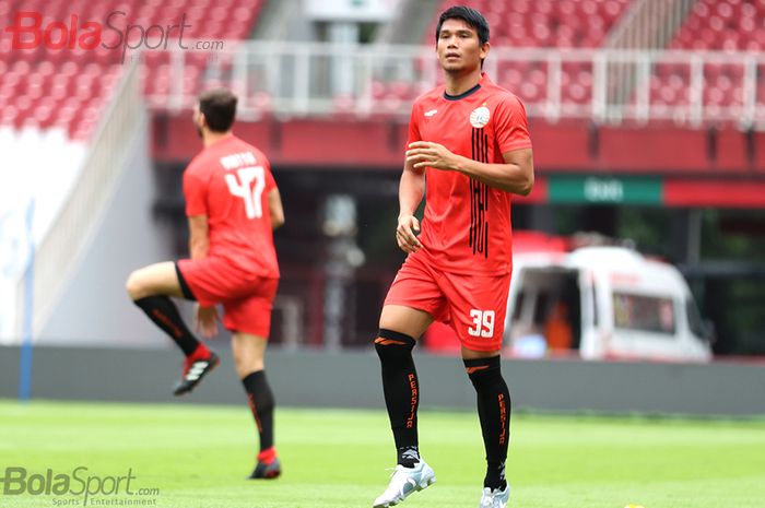 Gelandang Bertahan Persija Jakarta, Sandi Sute, ikut serta dalam latihan jelang melawan Borneo FC di Stadion Gelora Bung Karno, Jakarta (29/2/2020)