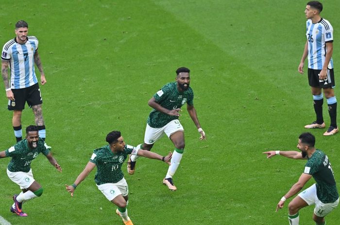 Salem Al-Dawsari mencetak gol kedua bagi timnas Arab Saudi yang membawa keunggulan 2-1 atas timnas Argentina pada laga Grup C Piala Dunia 2022.