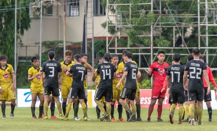 Suasana pertandingan antara Kaya FC vs Ceres Negros, 11 Juli 2018.
