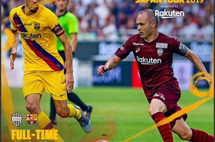 Barcelona berhasil menang 2-0 atas klub Andres Iniesta, Vissel Kobe