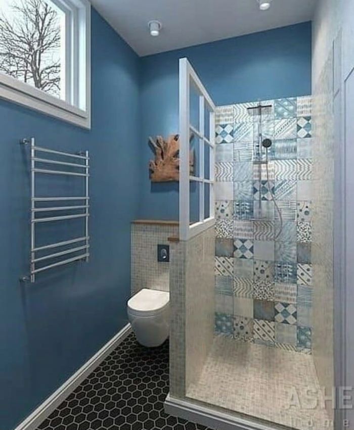 Inspirasi warna cat kamar mandi kecil agar terlihat luas.