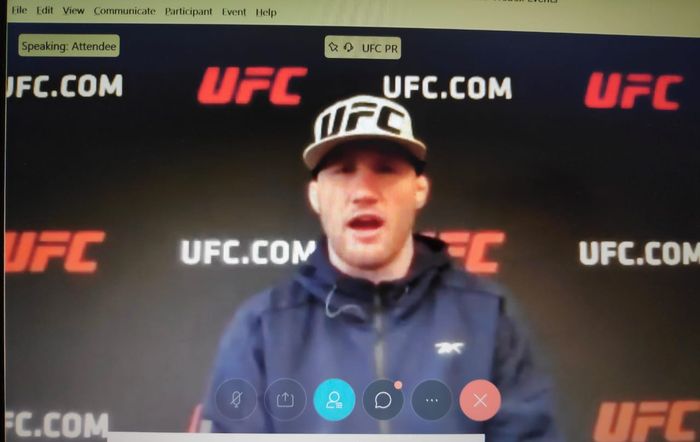 Petarung UFC, Justin Gaethje, berbicara kepada media dalam acara UFC 249 Virtual Media Day, Kamis (7/5/2020). 