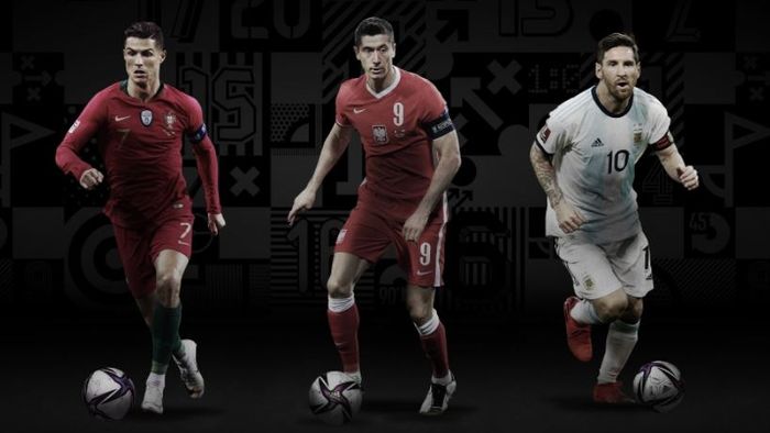 Cristiano Ronaldo, Robert Lewandowski, dan Lionel Messi, kandidat pemain terbaik dunia kategori pria versi The Best FIFA Football Awards 2020.