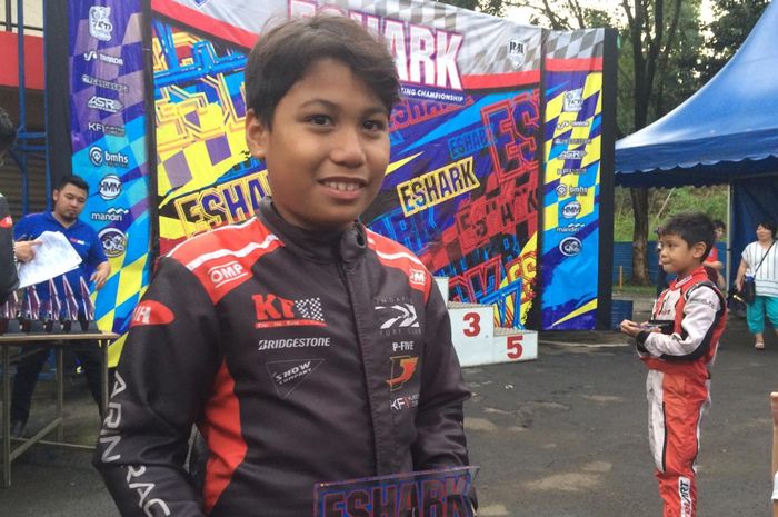 Pebalap kelas mini dari tim Pfive Racing, Daffa Ab