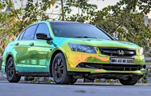 Honda Accord modification looks different with the bright chameleon body