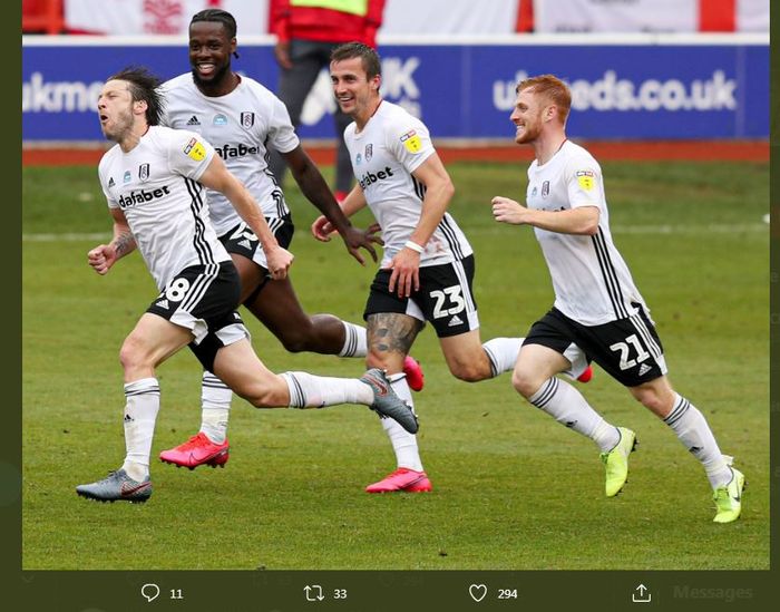 Para pemain Fulham menyambut peluang promosi ke Premier League 2020-2021.