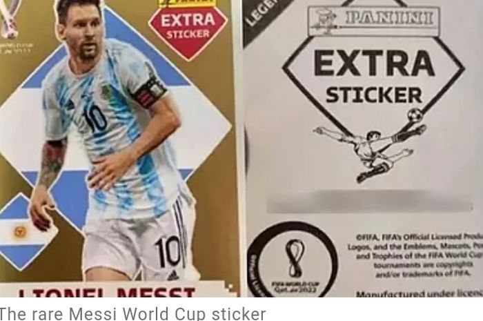 Stiker edisi khusus Lionel Messi yang akan dijual jelang Piala Dunia 2022.