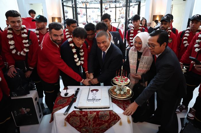 Skuad timnas Indonesia mendapat sambutan hangat di Qatar jelang Piala Asia 2023.