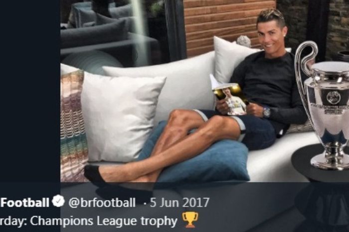 Cristiano Ronaldo pemilik lima trofi Liga Champions.