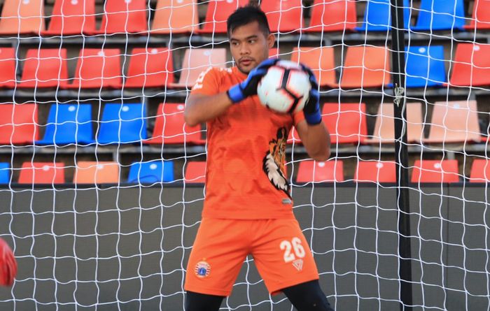 Andritany Ardhiyasa dalam official training Persija Jakarta di Stadion McDonald Jones, Newcastle, Australia, Senin (11/2/2019).