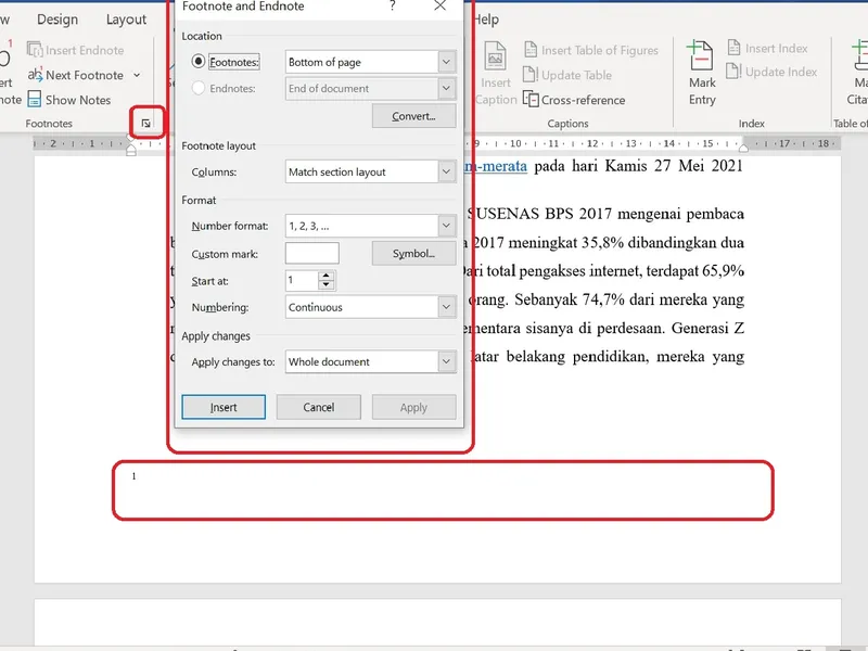 Cara Menulis Footnote Dengan Nomor Berurutan Secara Otomatis di Word ...