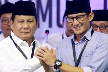 Karena cegukan yang tak putus-putus, Sandiaga Uno tidak temani Prabowo Subianti klaim kemenangan pada Rabu malam