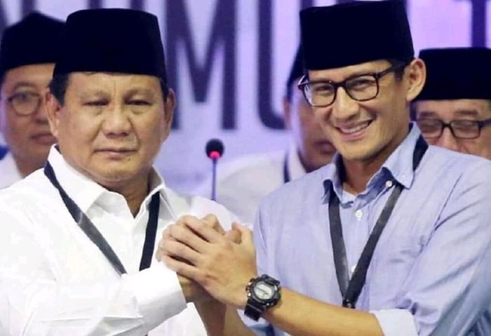 Karena cegukan yang tak putus-putus, Sandiaga Uno tidak temani Prabowo Subianti klaim kemenangan pada Rabu malam