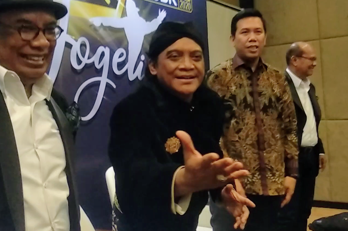 Didi Kempot saat jumpa pers di kawasan TMII, Jakarta Timur, Selasa (10/3/2020).