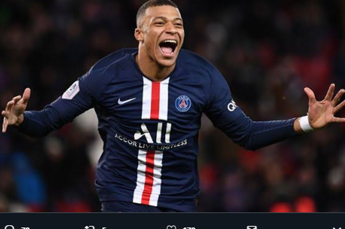 Penyerang Paris Saint-Germain, Kylian Mbappe.