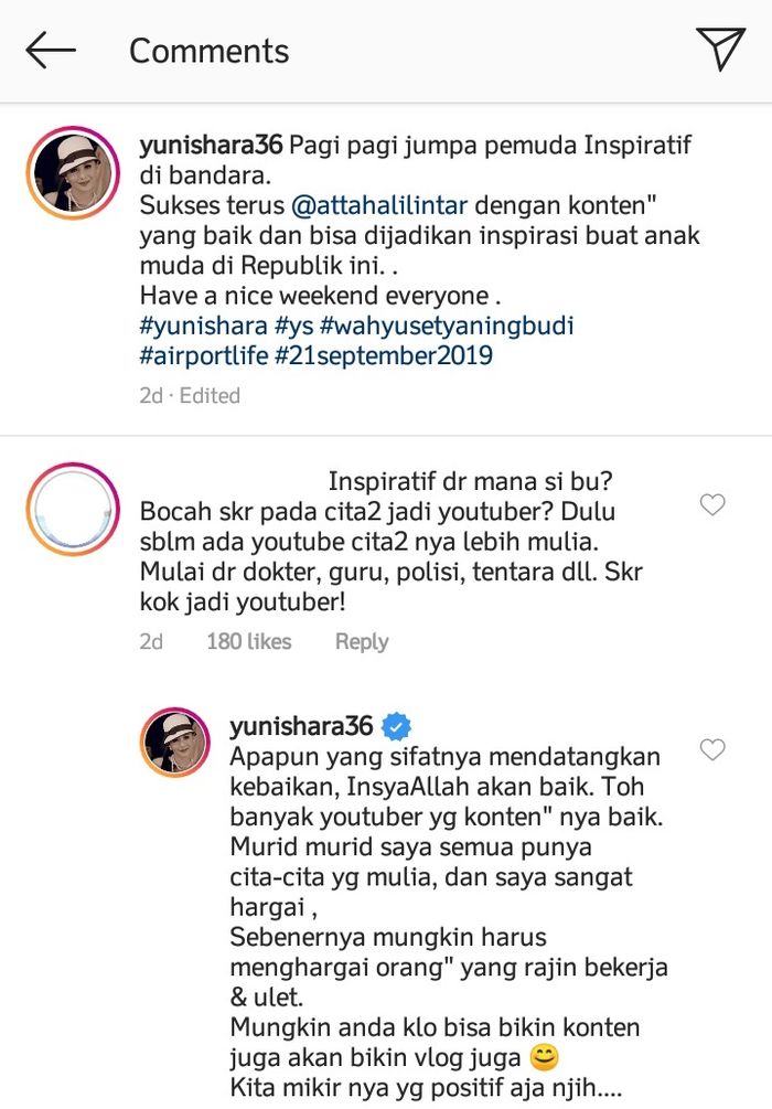 Yuni Shara berikan jawaban bijak kepada netizen yang nyinyir soal Atta Halilintar.
