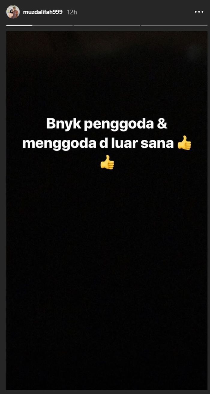 Ungkapan kecemburuan Muzdalifah