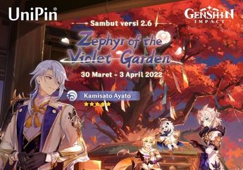 Kamisato Ayato Dirilis, UniPin Beri Cashback Top Up Genshin Impact