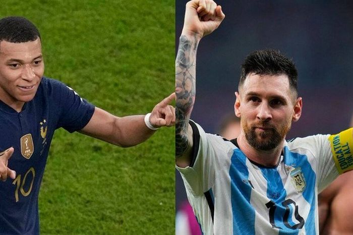 Kylian Mbappe (kiri) dan Lionel Messi (kanan), akan saling bertemu di final Piala Dunia 2022