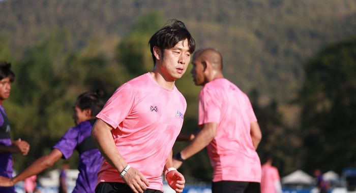 Pelatih Timnas Indonesia Shin Tae-yong saat memimpin pemusatan latihan timnas U-19 Indonesia di Alpine Golf Resort. Chiang Mai, Thailand pada Kamis (23/1/2019)