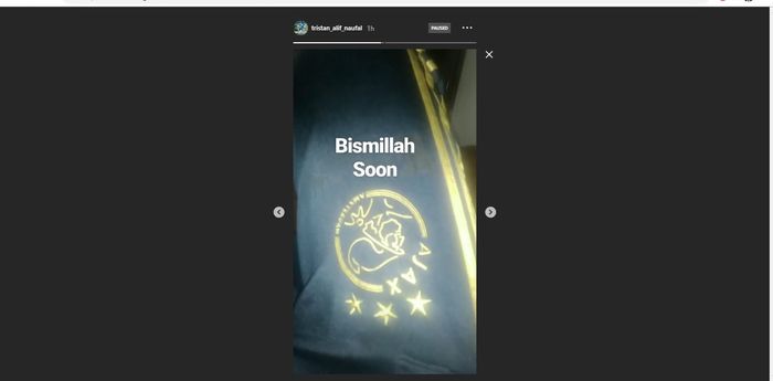 Unggahan Instastory Tristan Alif.